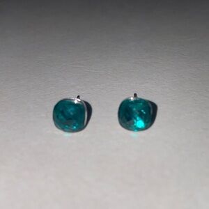 Swarovski Silver and Emerald Green Stud Earrings